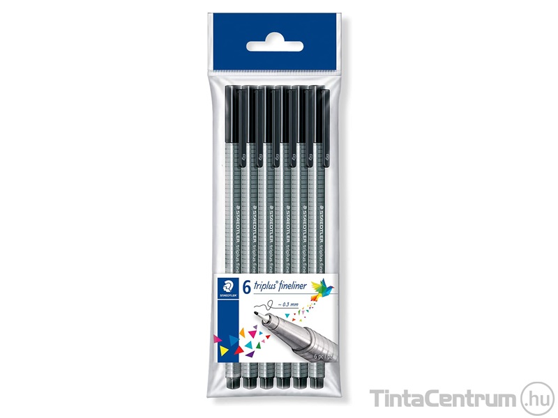 Tűfilc készlet, 0,3mm, STAEDTLER "Triplus", fekete