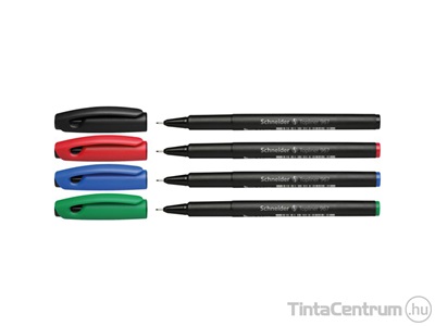 Tűfilc készlet, 0,4mm, SCHNEIDER "Topliner 967", 4 különböző szín