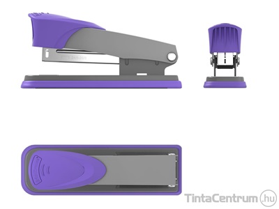 Tűzőgép, 24/6, 30 lap, ERICHKRAUSE "Quadro Half-strip", szürke-lila