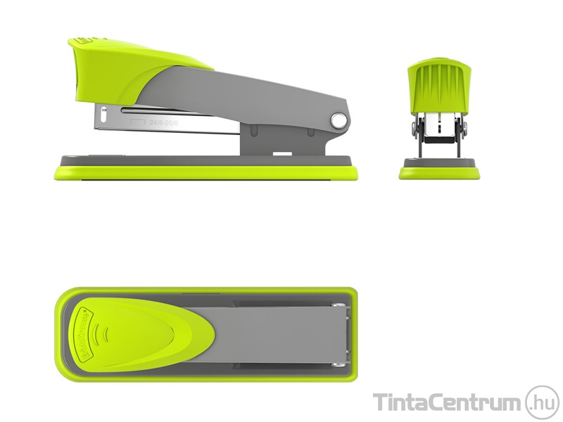 Tűzőgép, 24/6, 30 lap, ERICHKRAUSE "Quadro Half-strip", szürke-zöld