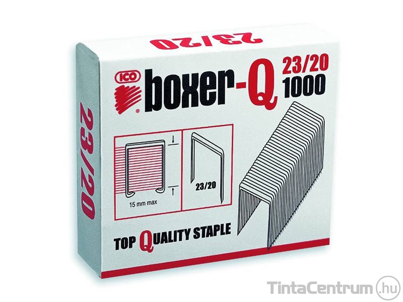 Tűzőkapocs, 23/20, BOXER "Q", 1000db/doboz