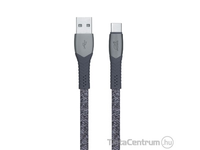 USB kábel, USB - USB-C, 1,2m, RIVACASE "PS6102", szürke