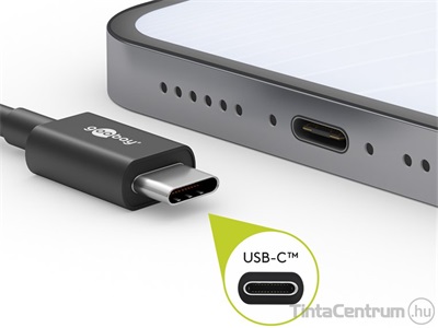 USB kábel, USB A - USB-C, 2m, GOOBAY, fekete
