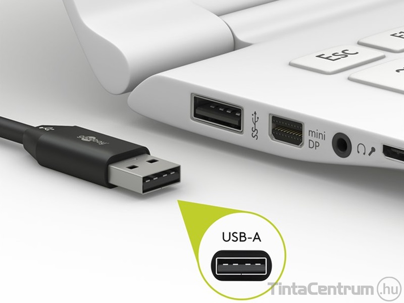 USB kábel, USB A - USB-C, 2m, GOOBAY, fekete