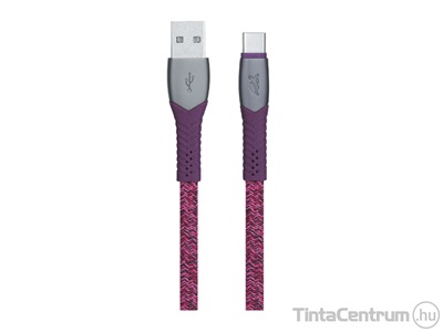 USB kábel, USB - USB-C, 1,2m, RIVACASE "PS6102", piros