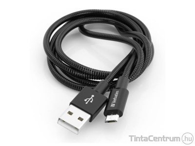 USB kábel, USB - micro USB, 1m, VERBATIM, fekete