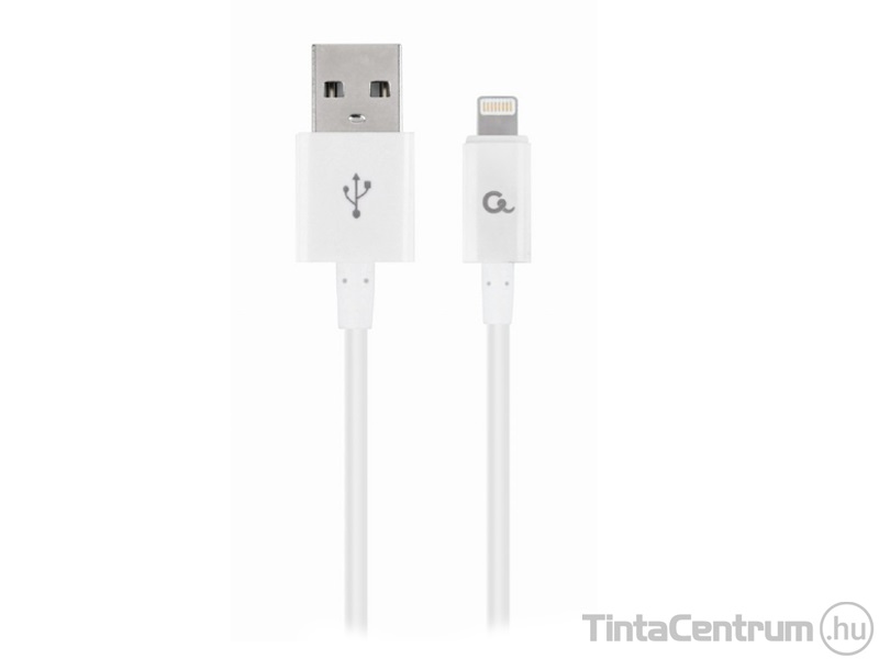 USB kábel, lightning, 1m, GEMBIRD, fehér