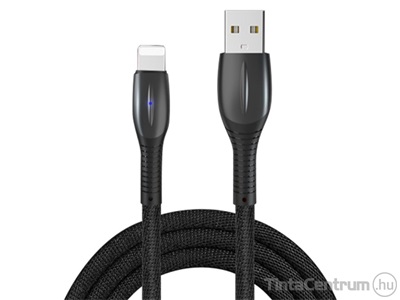 USB kábel, lightning, 1m, VCOM, fekete