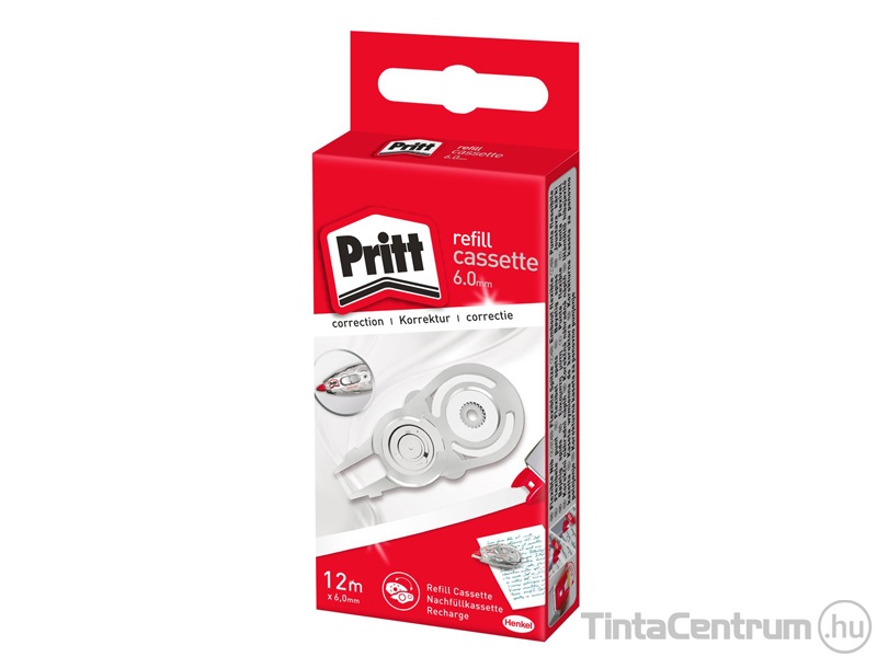 Utántöltő kazetta hibajavító rollerhez, 6mmx12m, HENKEL "Pritt Refill"