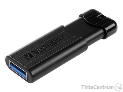 VERBATIM pendrive, 128GB, USB 3.0, "Pinstripe", fekete