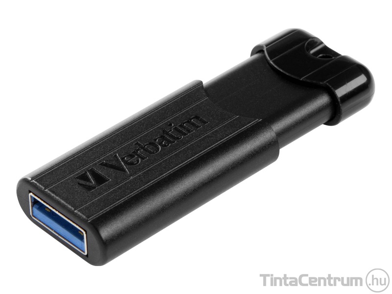 VERBATIM pendrive, 128GB, USB 3.0, "Pinstripe", fekete