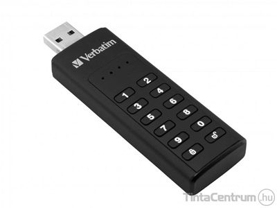 VERBATIM pendrive, 128GB, jelszavas titkosítás, USB 3.0, "Keypad Secure", fekete