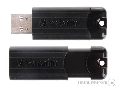 VERBATIM pendrive, 64GB, USB 3.0, "Pinstripe", fekete