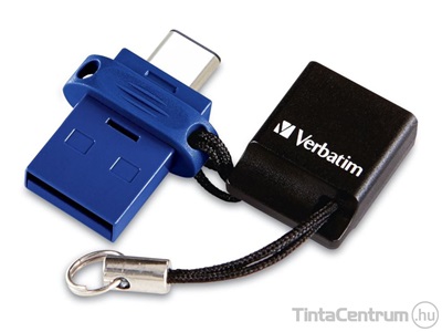 VERBATIM pendrive, 64GB, USB 3.0 + USB-C adapter, "DUAL", kék