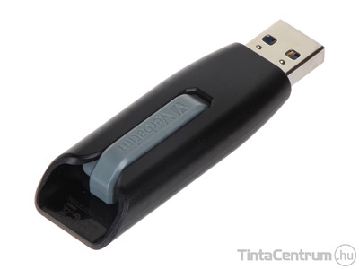 VERBATIM pendrive, 64GB, USB 3.0, "V3", fekete/szürke