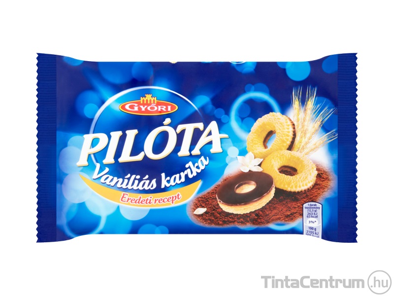 Vaníliás karika, 150g, GYŐRI "Pilóta", étcsokoládés