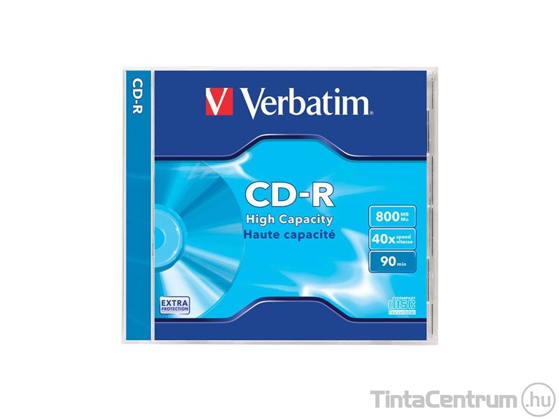 CD-R lemez, 800MB, 90min, 40x, normál tok, VERBATIM