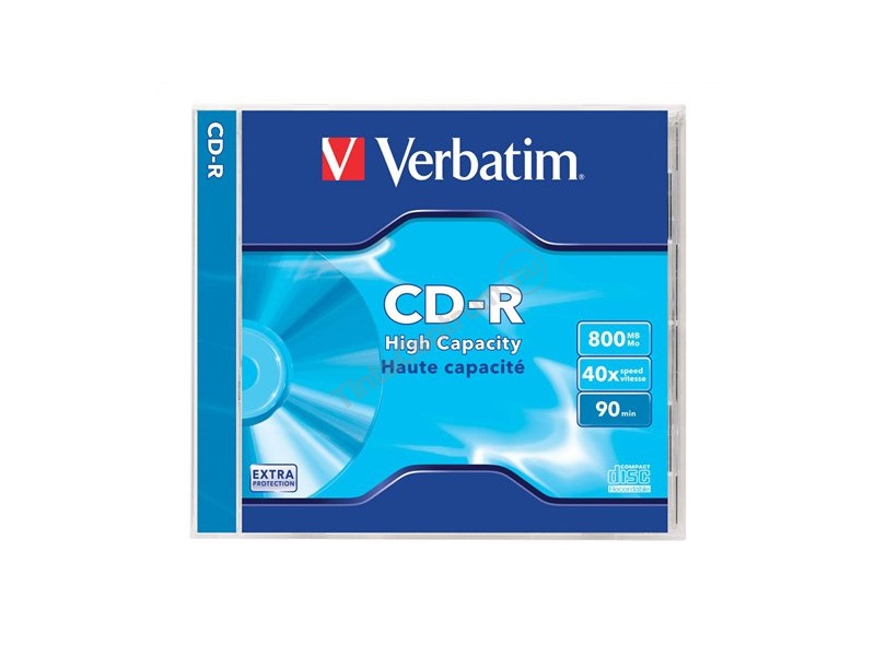 CD-R lemez, 800MB, 90min, 40x, normál tok, VERBATIM - TintaCentrum.hu