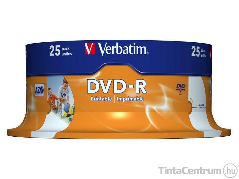 DVD-R lemez, AZO, 4,7GB, 16x, hengeren, VERBATIM 25db/csomag