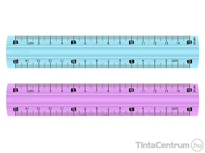 Vonalzó, műanyag, 15cm, törhetetlen, MAPED "Study Unbreakable", vegyes színek