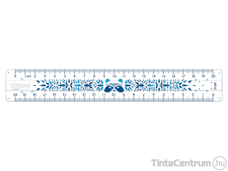 Vonalzó, műanyag, 20cm, törhetetlen, MAPED "Study Unbreakable Fancy", vegyes színek