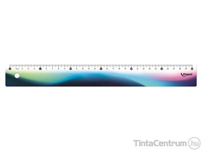 Vonalzó, műanyag, 30cm, egyenes, MAPED "Nightfall", metálfényű