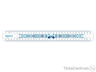 Vonalzó, műanyag, 30cm, törhetetlen, MAPED "Study Unbreakable Fancy", vegyes színek