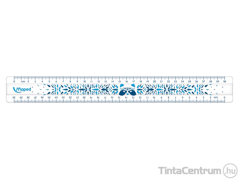 Vonalzó, műanyag, 30cm, törhetetlen, MAPED "Study Unbreakable Fancy", vegyes színek