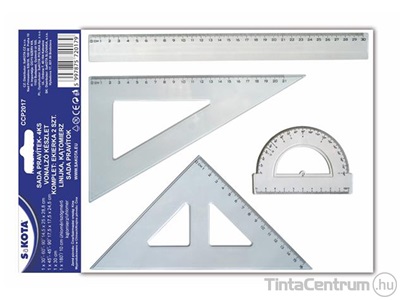 Vonalzókészlet, műanyag, 4 darabos, flexibilis, SAKOTA