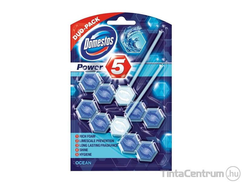 WC fertőtlenítő, 2x55g, DOMESTOS "Power 5", óceán 2db/csomag