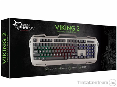 WHITE SHARK "VIKING -2" billentyűzet, vezetékes, gamer, HUN, szürke