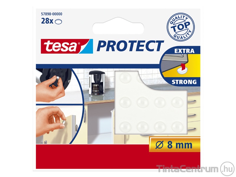 Zaj- és csúszásgátló korong, 8mm, TESA "Protect®", átlátszó 28db/csomag