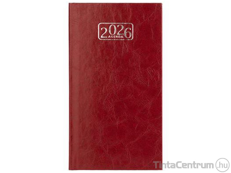 Zsebnaptár, heti, álló, VICTORIA OFFICE "Chrono", bordó (2026 évi)