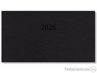 Zsebnaptár, heti, fekvő, 165×90mm, PD "Period Standard", fekete (2026 évi)