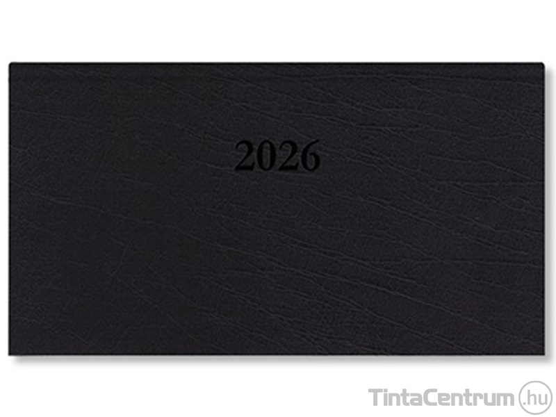 Zsebnaptár, heti, fekvő, 165×90mm, PD "Period Standard", fekete (2026 évi)
