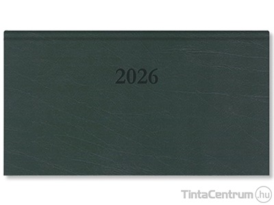 Zsebnaptár, heti, fekvő, 165×90mm, PD "Period Standard", zöld (2026 évi)