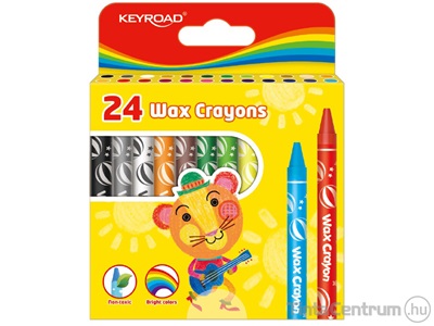 Zsírkréta, KEYROAD "Wax Crayon", 24 különböző szín