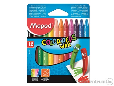 Zsírkréta, MAPED "Color`Peps Wax", 12 különböző szín