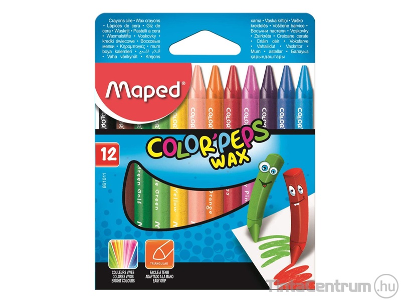 Zsírkréta, MAPED "Color`Peps Wax", 12 különböző szín