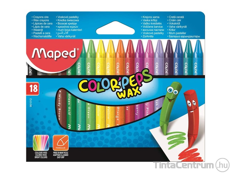 Zsírkréta, MAPED "Color`Peps Wax", 18 különböző szín