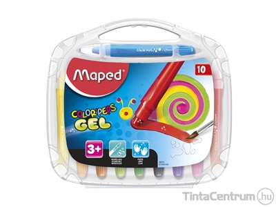 Zsírkréta, kitekerhető, zselés, MAPED "Color`Peps GEL", 10 különböző szín