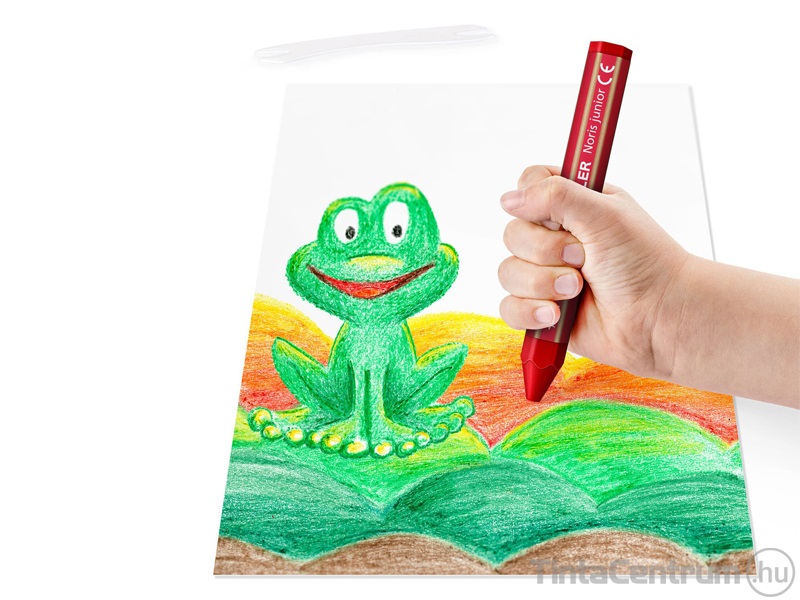 Zsírkréta, vastag, hatszögletű, STAEDTLER "Noris Junior", 12 különböző szín
